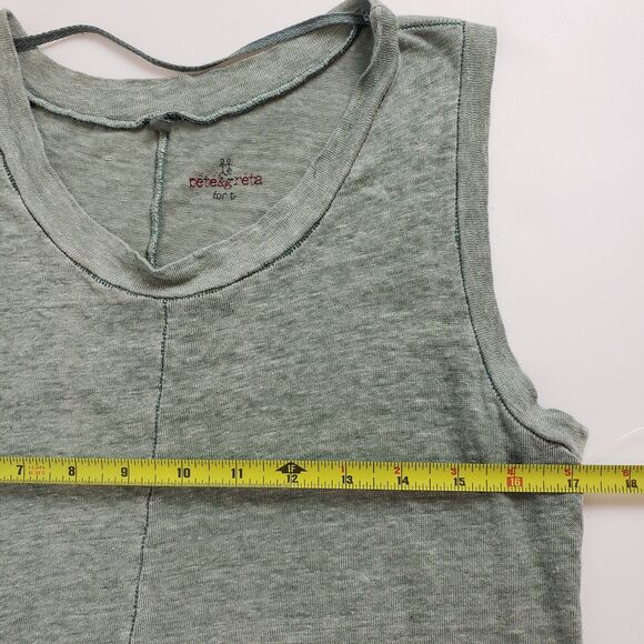 Pete & Greta Women's SIZE S Green Sleeveless Linen Summer Dress Johnny Was FLAW - Picture 5 of 12